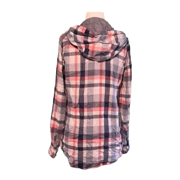 Boston Traders Hooded Plaid Flannel Button Down Shirt Shacket S - Picture 2 of 6